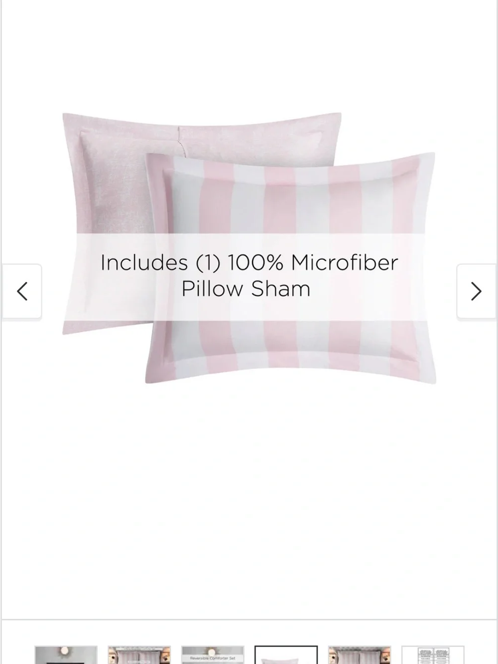 Juicy Couture Reversible Pink Cabana Stripe Comforter Set